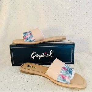 ❌Firm Price Qupid Shoes Nude Tie Dye Open Toe Slide Sandals